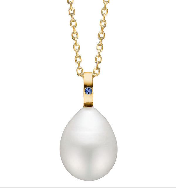 Candy 10k Gold Pendant w. Pearl & Sapphire