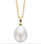 Candy 10k Gold Pendant w. Pearl & Sapphire