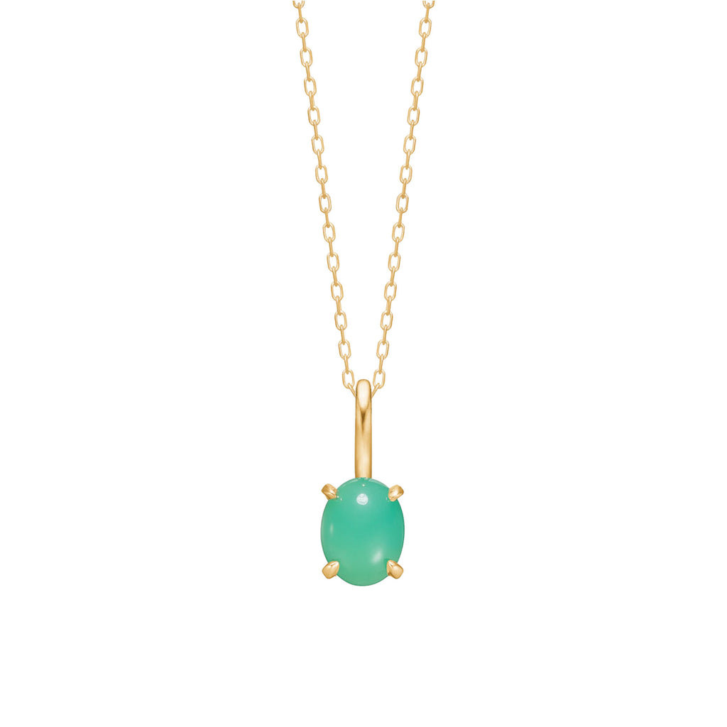 Camren 10K Gold Pendant w. Chrysoprase