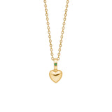 Heart 10K Gold Pendant w. Emerald 6mm