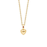 Heart 10K Guld Vedhæng w. Rubin 6mm