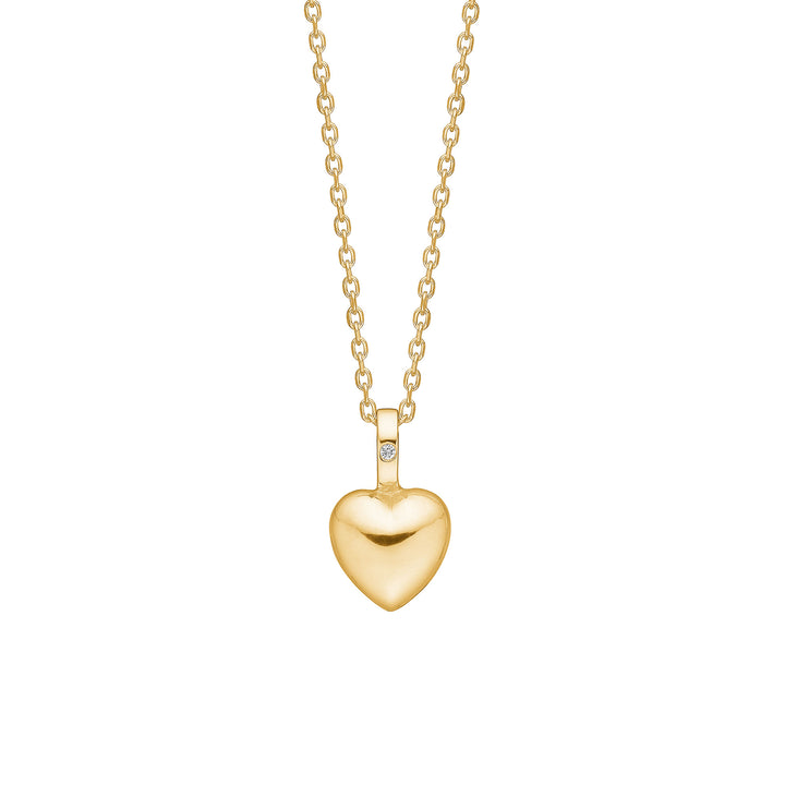Heart 10K Gold Pendant w. Diamond