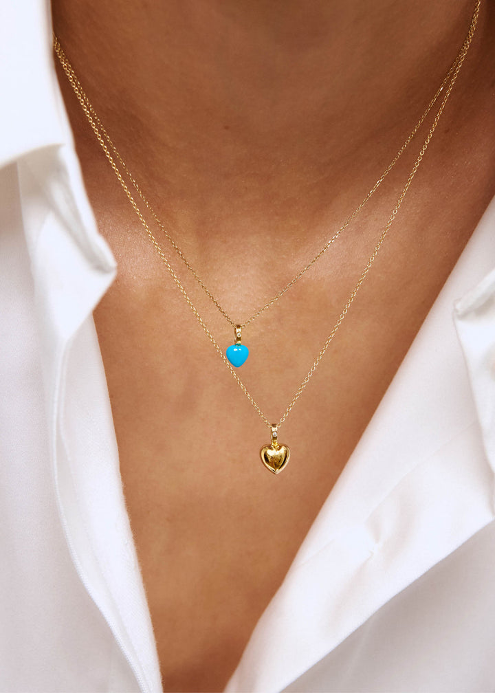 Heart 10K Gold Pendant w. Diamond