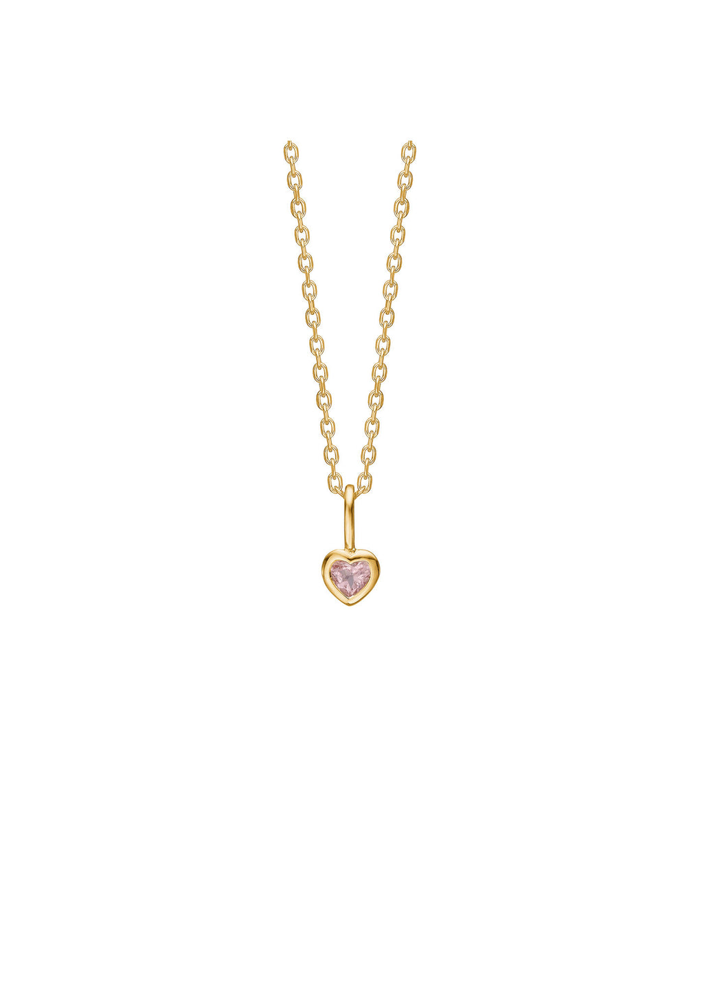 Love 10K Gold Pendant w. Pink Tourmaline