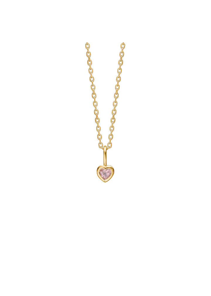Love 10K Gold Pendant w. Pink Tourmaline