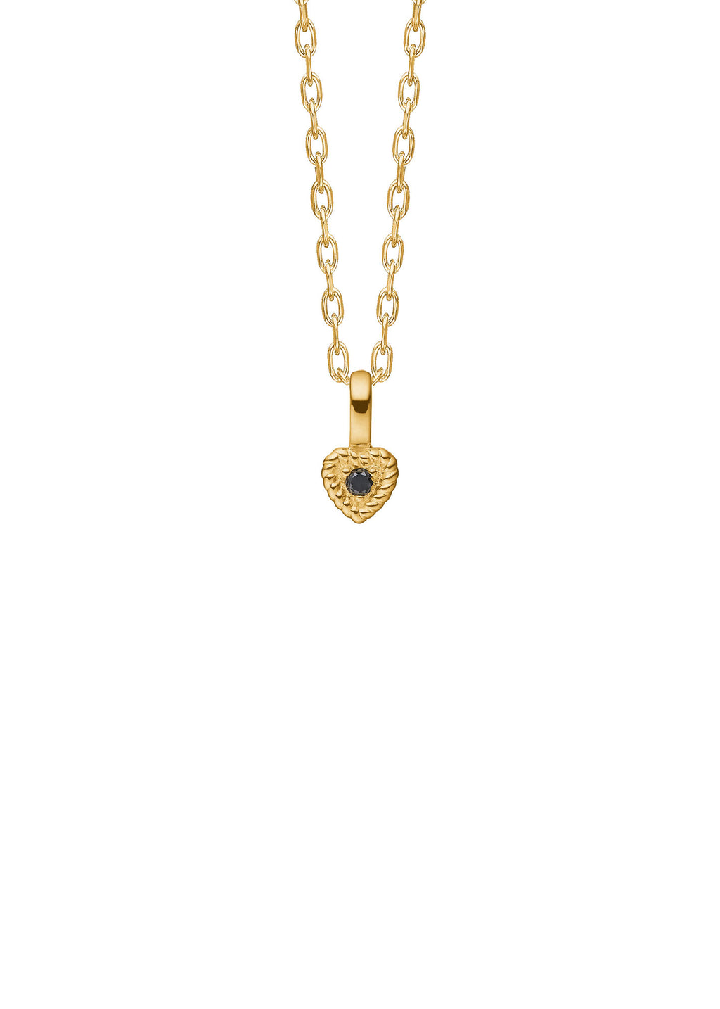 Amor 10K Guld Vedhæng m. Sort Diamant