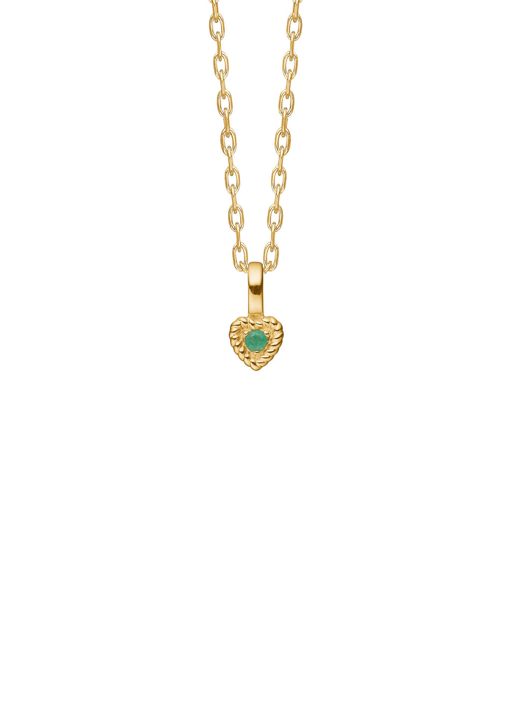 Amor 10K Gold Pendant w. Emerald