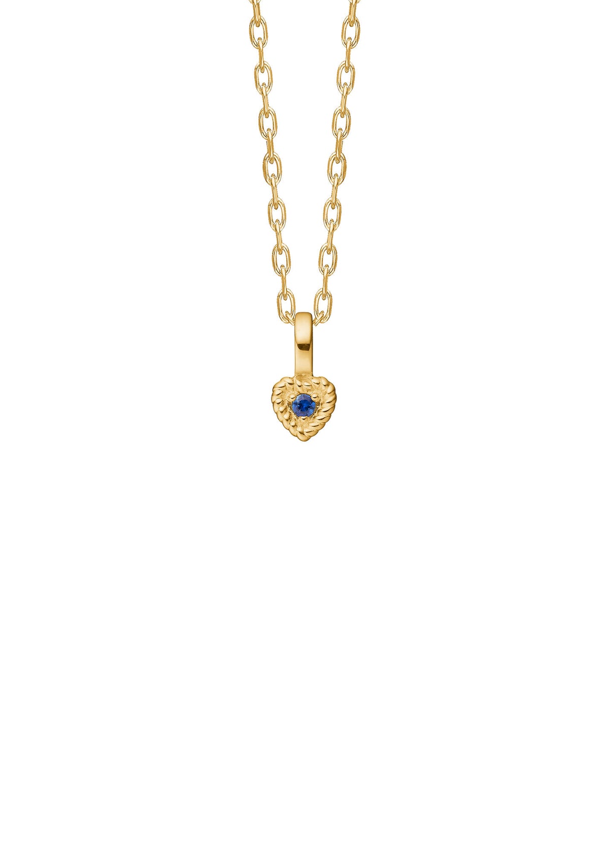 Amor 10K Gold Pendant w. Sapphire