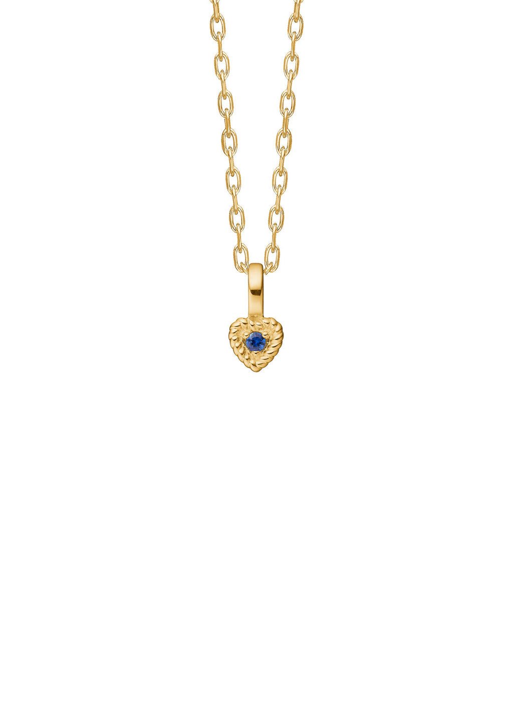 Amor 10K Gold Pendant w. Sapphire