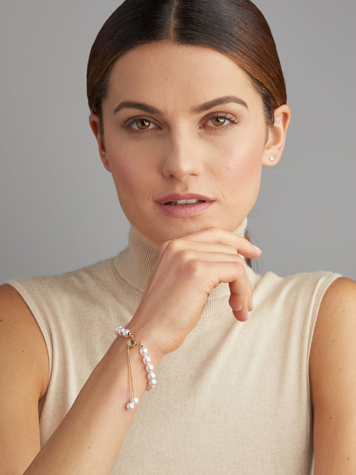 Transformable 18K Gold Bracelet w. Akoya Pearls