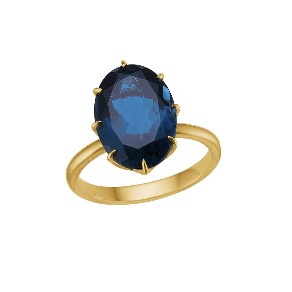 My Precious - Stella 10K Stor Guld Ring m. Topas