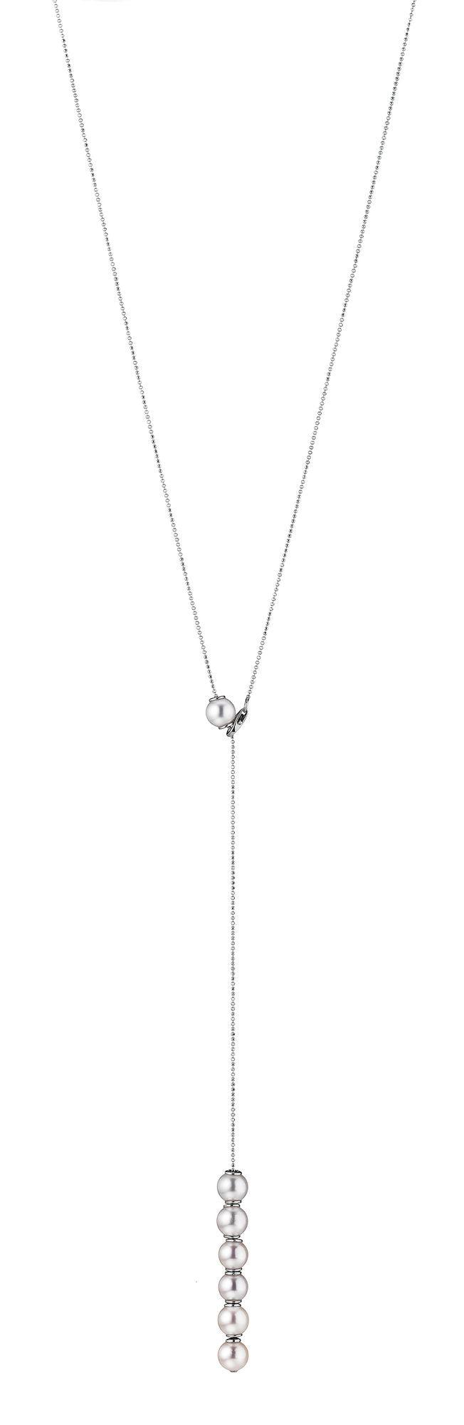 Transformable 18K Whitegold Necklace w. Akoya Pearls