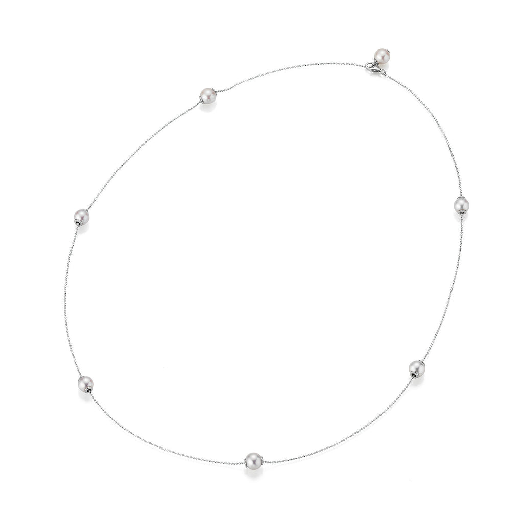 Transformable 18K Whitegold Necklace w. Akoya Pearls