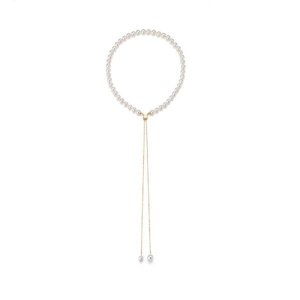 Transformable 18K Gold Necklace w. Akoya Pearls