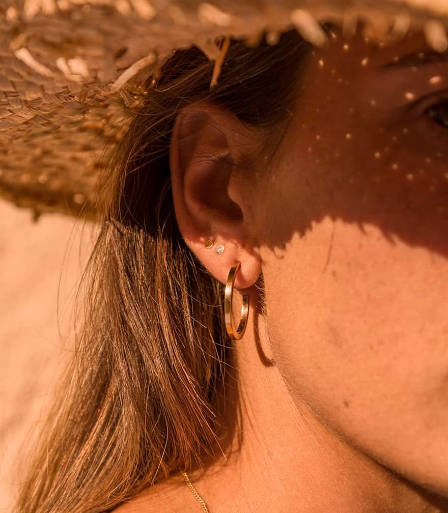 Trois 18K Fairmined Gold Stud