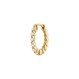 True Romance 10 14K Gold Huggie w. Lab-Grown Diamonds