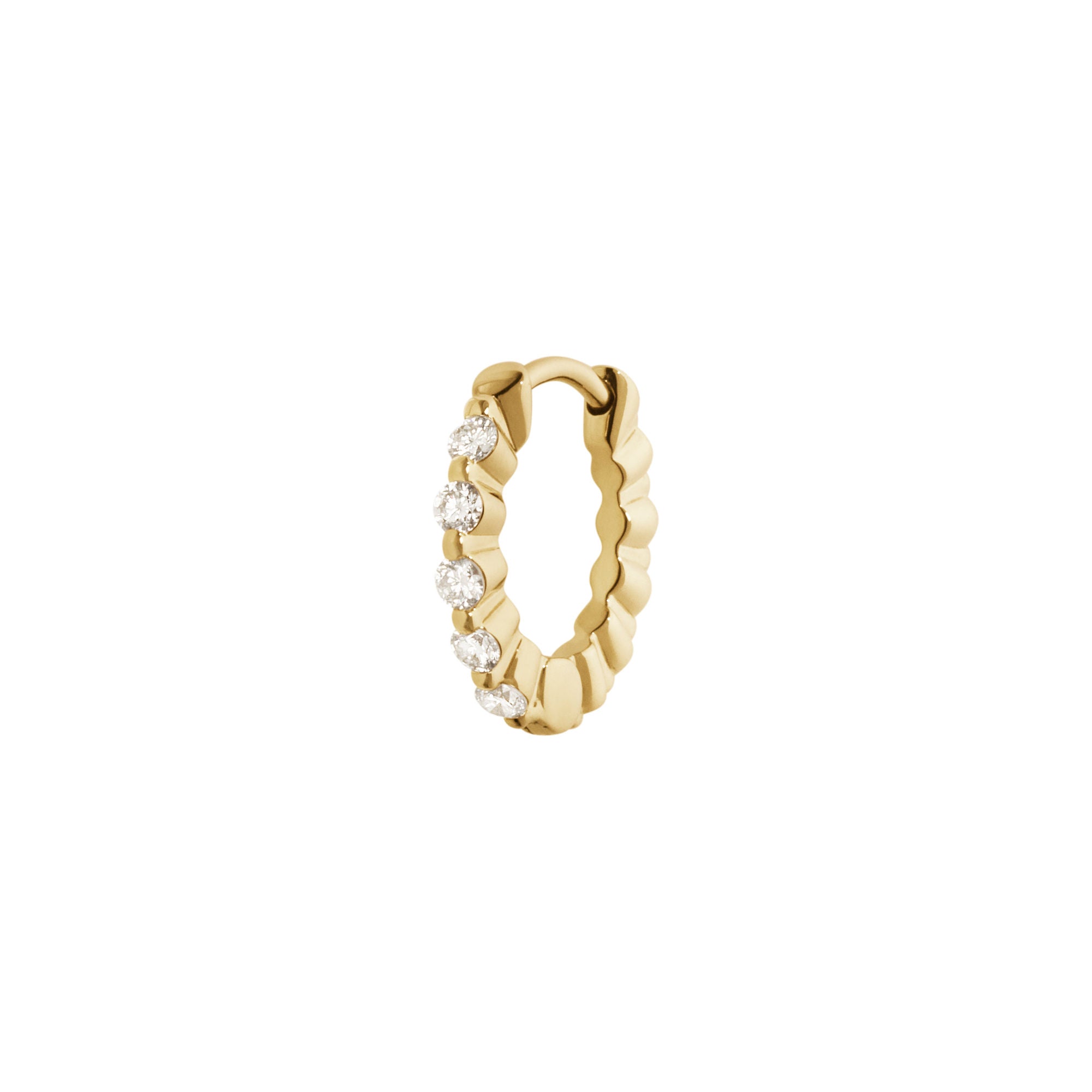 True Romance 8 14K Gold Huggie w. Lab-Grown Diamonds