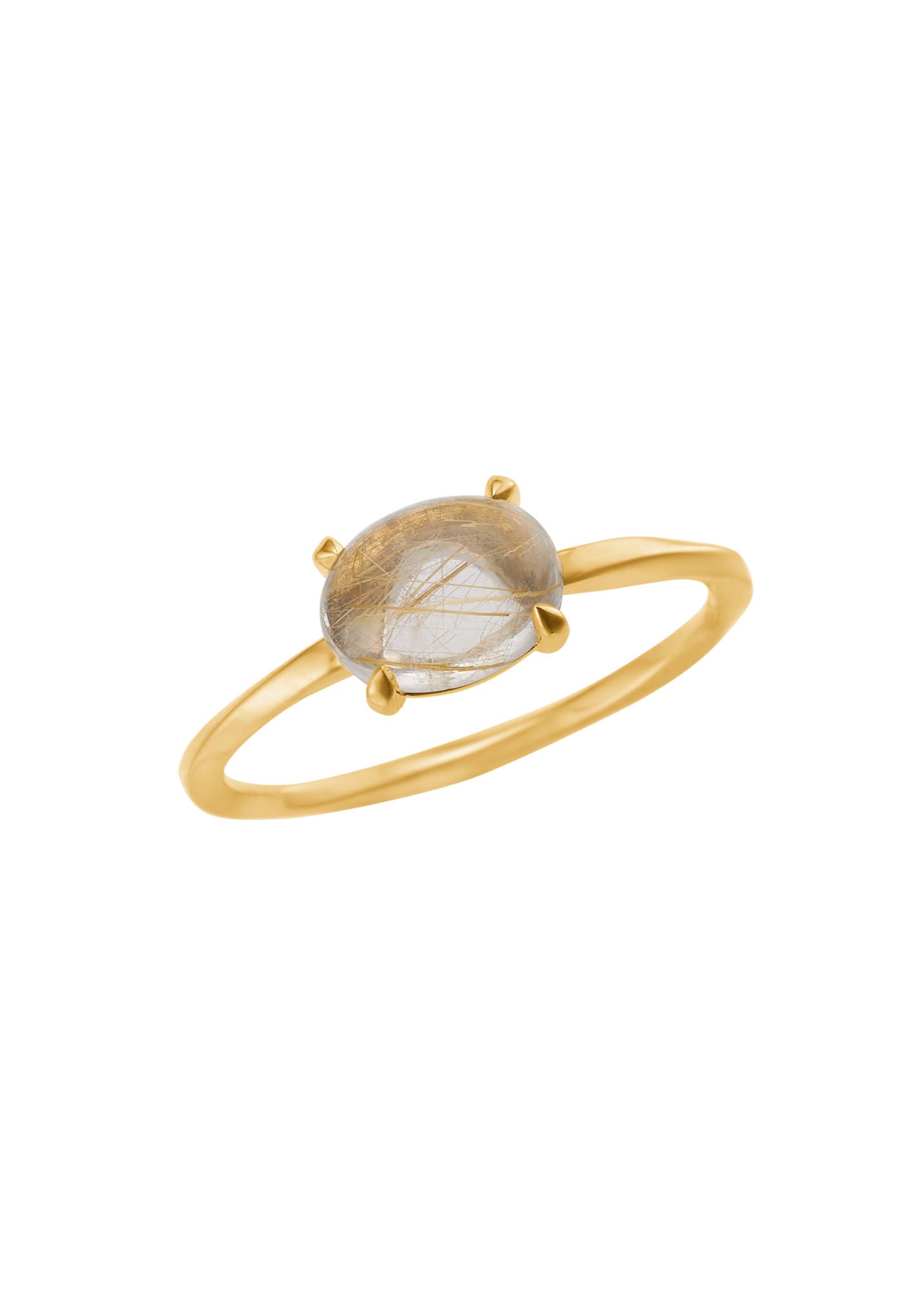 Tournure 10K Gold Ring w. Golden Rutile Quartz