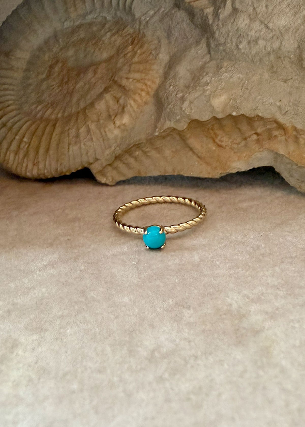 Mini Bubble 10K Guld Ringe m. Turkis