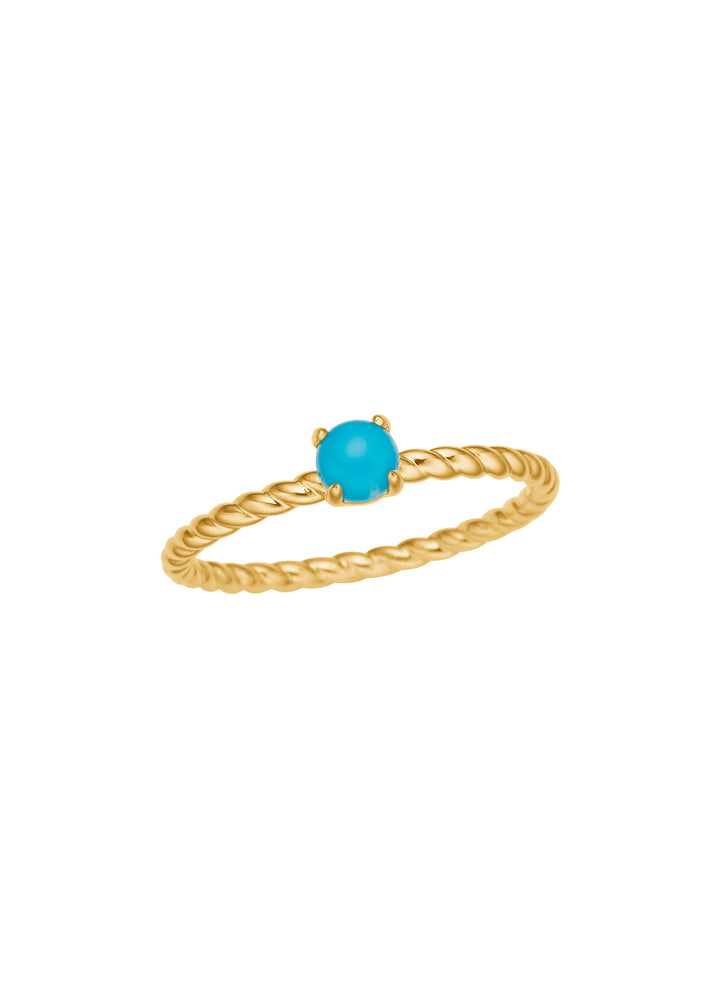 Mini Bubble 10K Gold Ring w. Turquoise