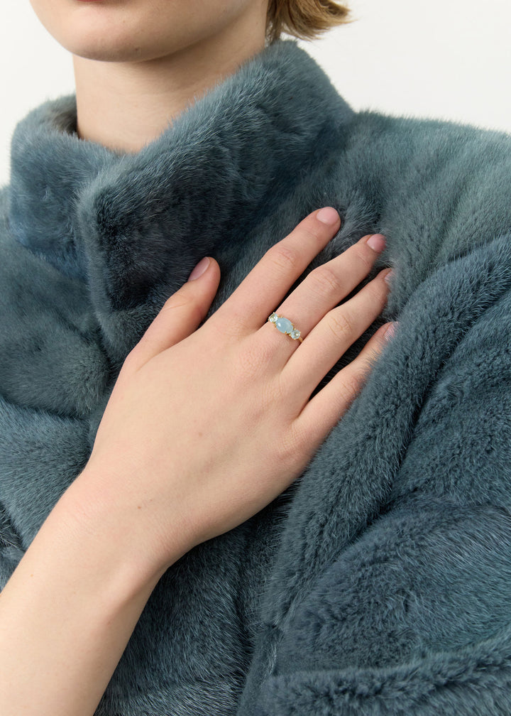 Bon Bon 10K Gold Ring w. Aquamarine & Blue Topaz