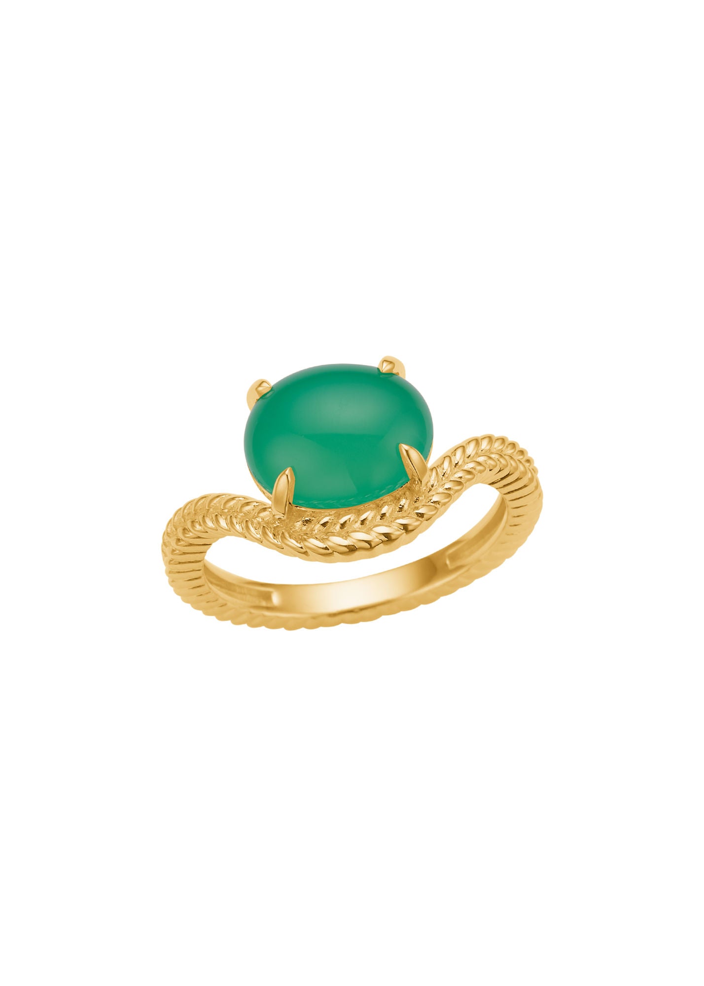 Bubble 10K Gold Ring w. Chrysoprase