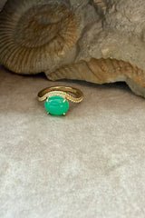 Bubble 10K Gold Ring w. Chrysoprase