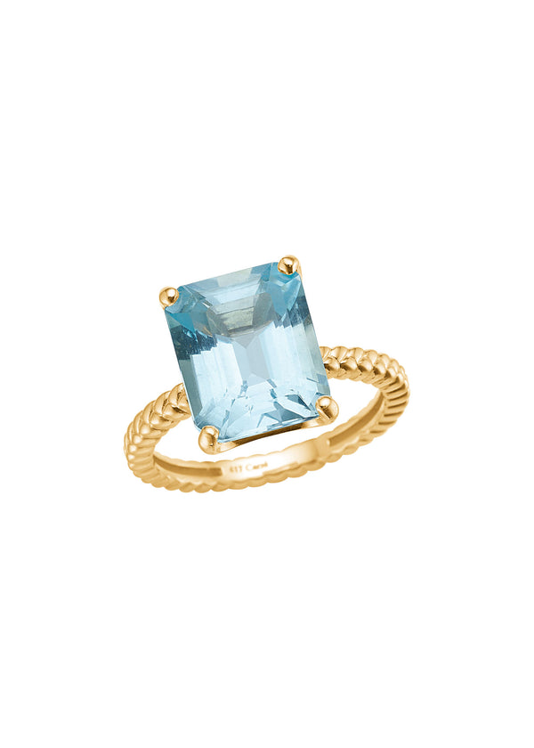 Venus 10K Gold Ring w. Blue Topaz