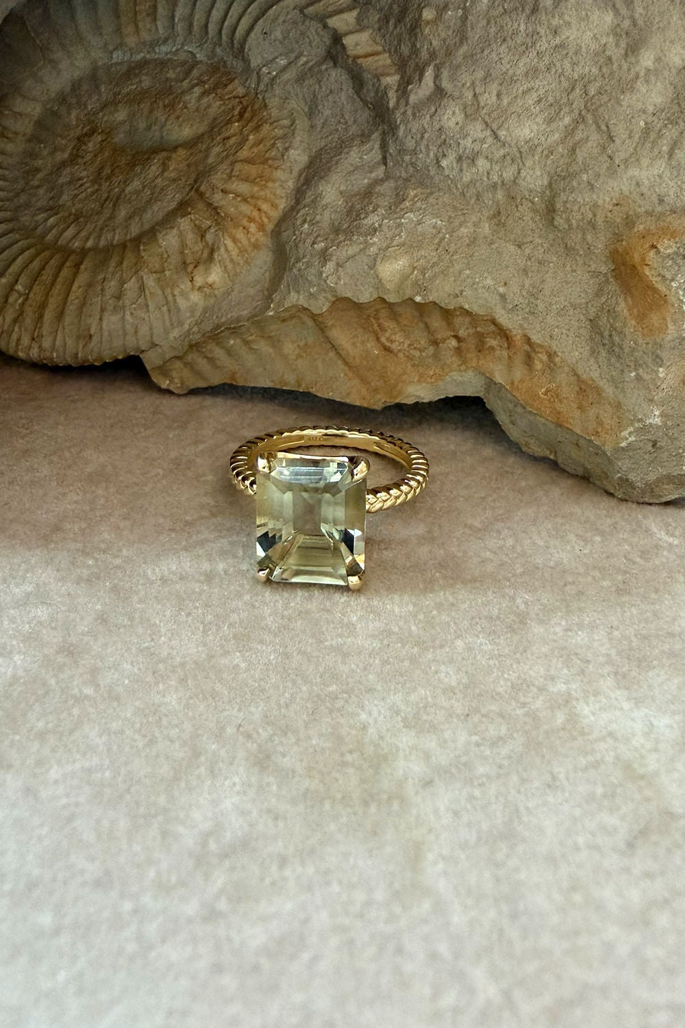 Venus 10K Gold Ring w. Prasiolite