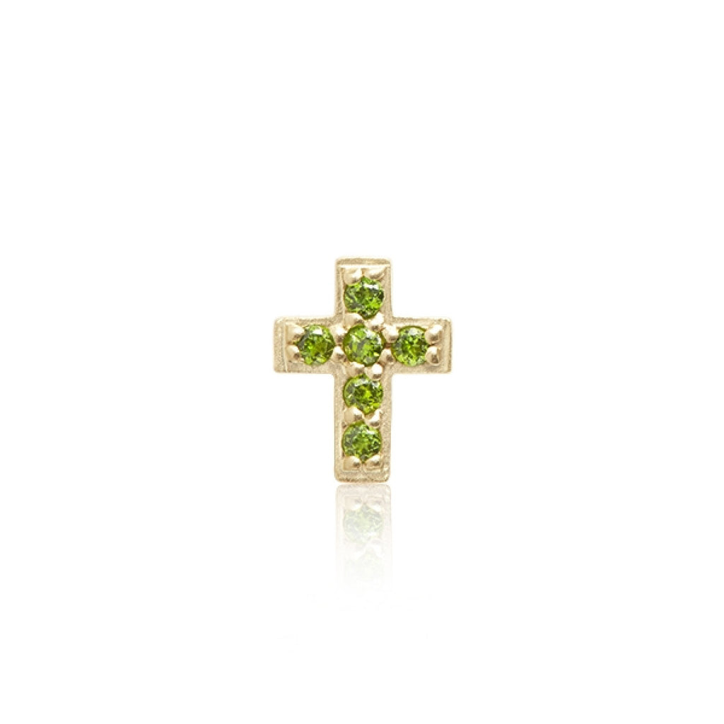 Lady Luck Grøn Chrome Diopside 10K Guld Ørestik