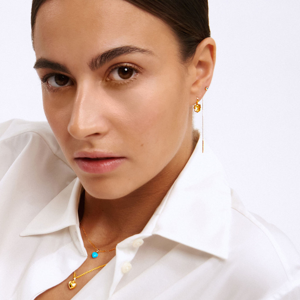 My Precious - Rainbow 10K Gold Earhanger w. Topaz