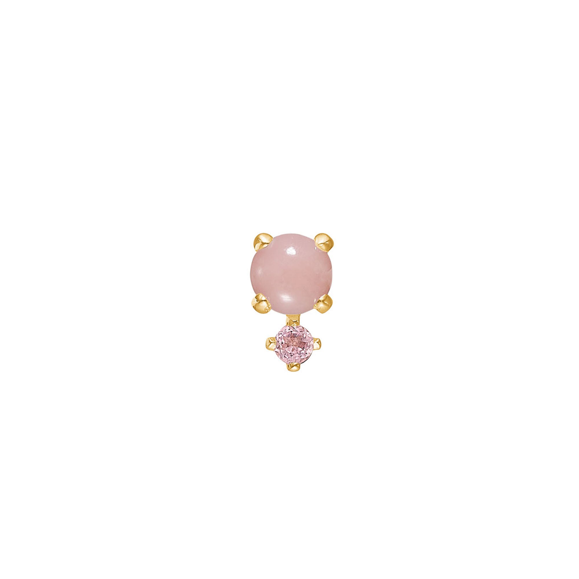 Bon Bon Ohrstecker aus 10K Gold mit pinkem Opal & Turmalin