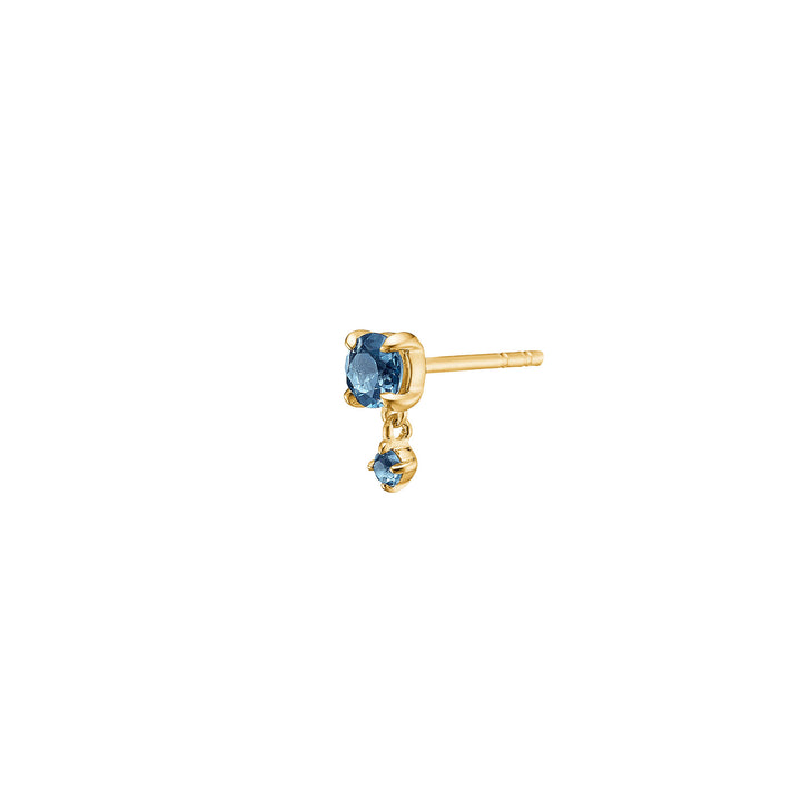 My Precious - Rainbow 10K Gold Stud w. Hanging Topaz