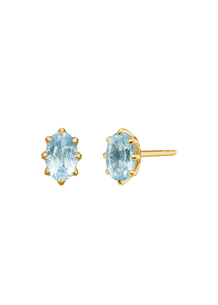 Stella 10K Gold Studs w. Blue Topaz