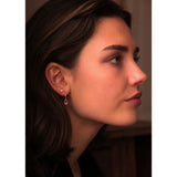 Stella 10K Gold Studs w. Champagne Quartz