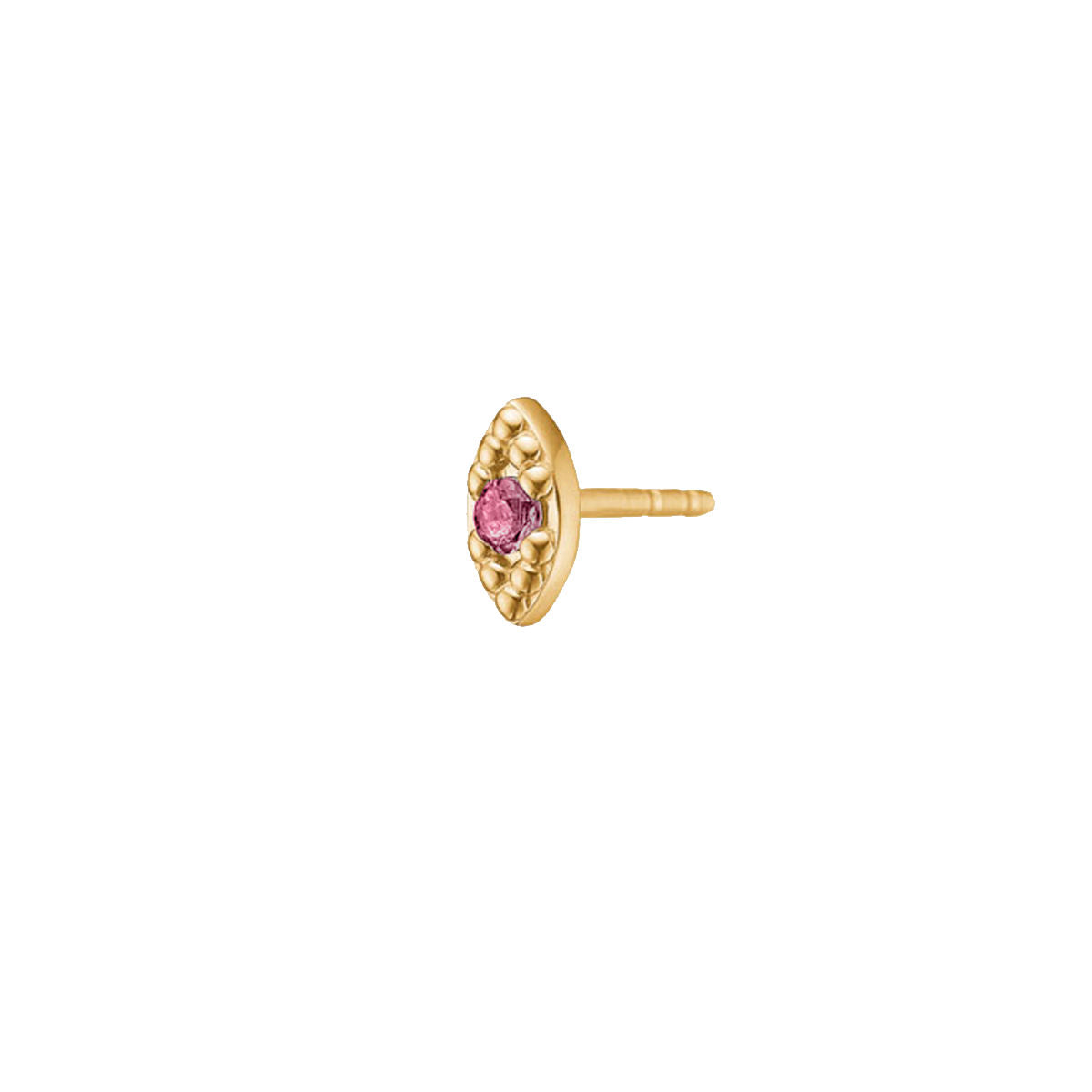 Eye 10K Gold Stud w. Pink Tourmaline