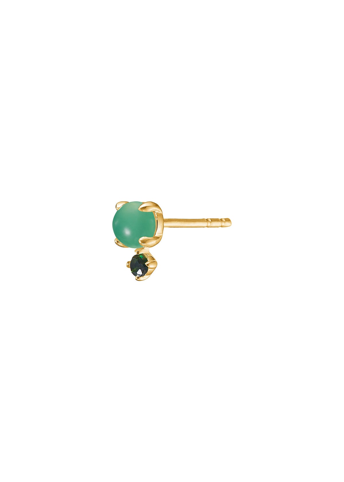 Bryna 10K Gold w. Chrysophrase & Tourmaline