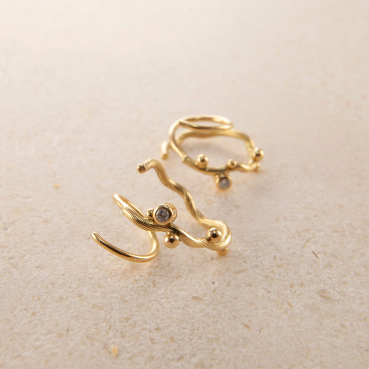 Tallulah 18K & 22K Guld Small Hoops m. Diamanter