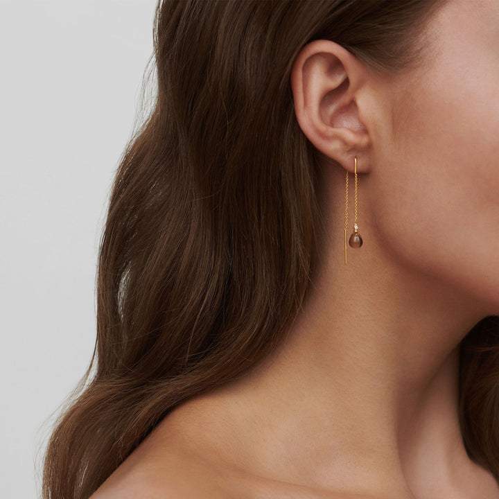 Tasha -Kette Gold plattierte Ohrringe w. Haselzirkonien & Kristall