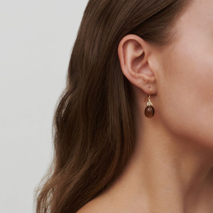 Tasha forgyldte Øreringe m. Hassel Zirconia & Krystal