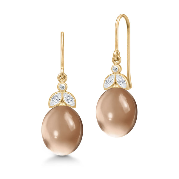 Tasha Gold Plated Earrings w. Hazel Zirconia & Crystal