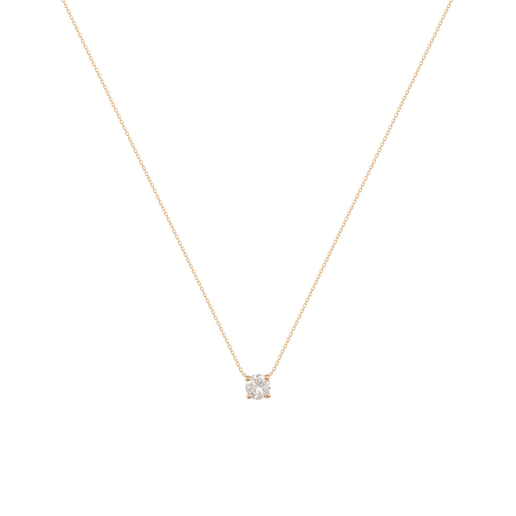 Teeny Twinkle 18K Rose Gold Necklace w. Diamond