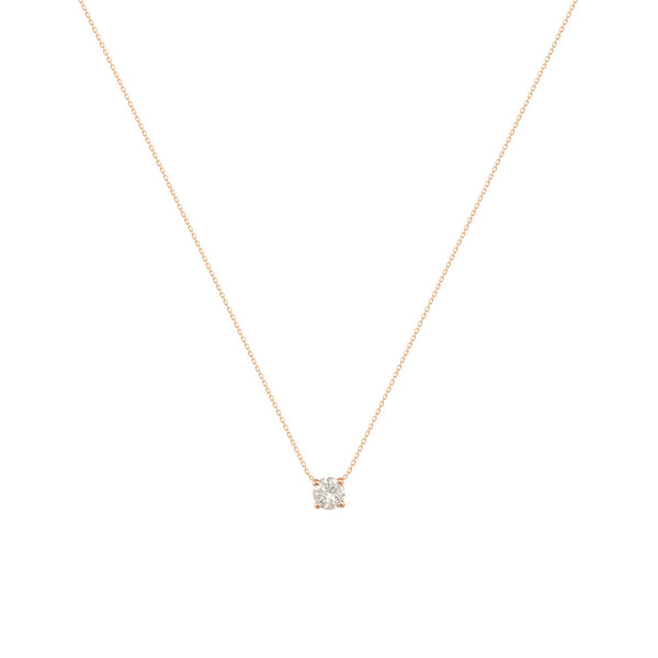 Teeny Twinkle 18K Rose Gold Necklace w. Diamond