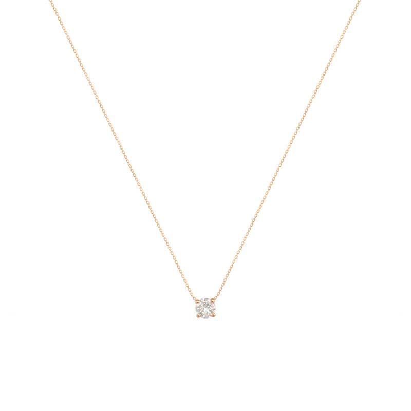 Teeny Twinkle 18K Rose Gold Necklace w. Diamond