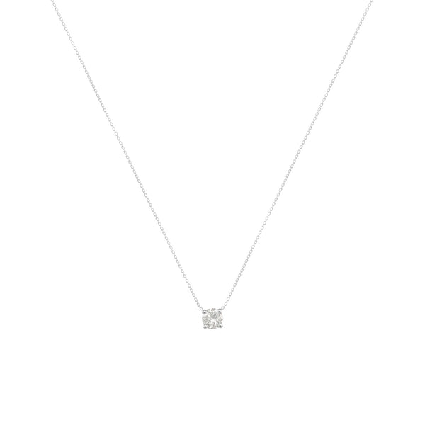 Teeny Twinkle 18K White Gold Necklace w. Diamond