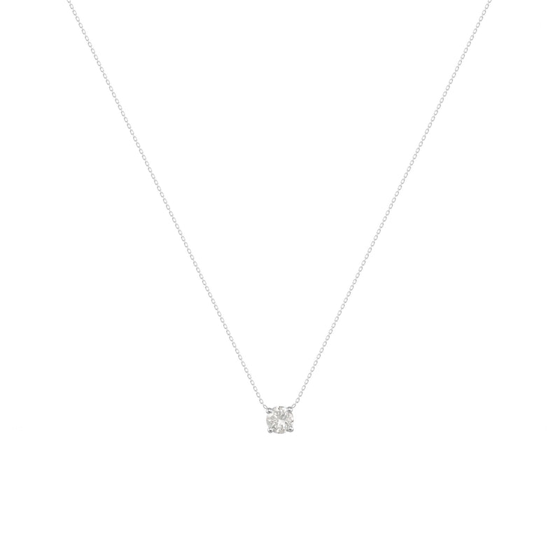 Teeny Twinkle 18K White Gold Necklace w. Diamond