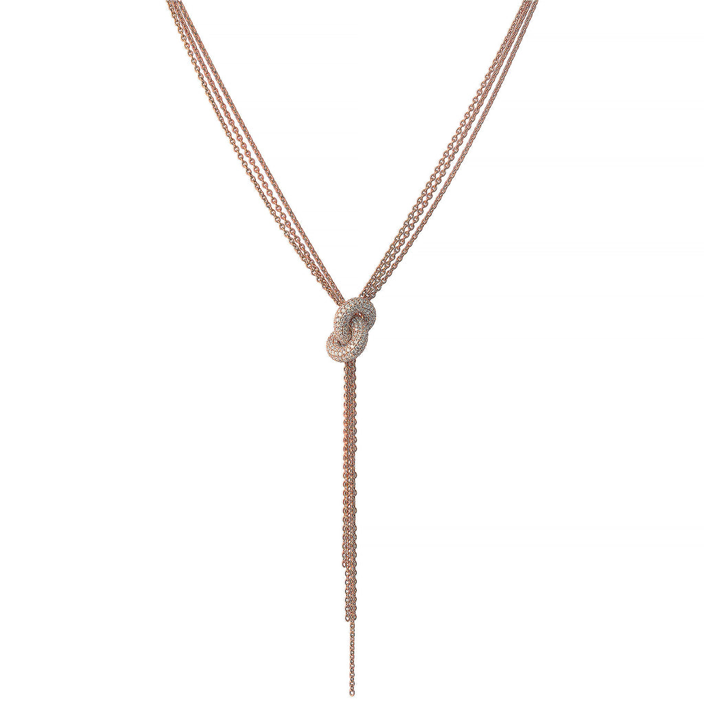 Der Legacy Knot 18K Rosengold Halskette w. Diamanten