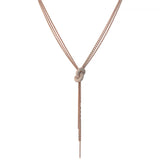 The Legacy Knot 18K Rosegold Necklace w. Diamonds