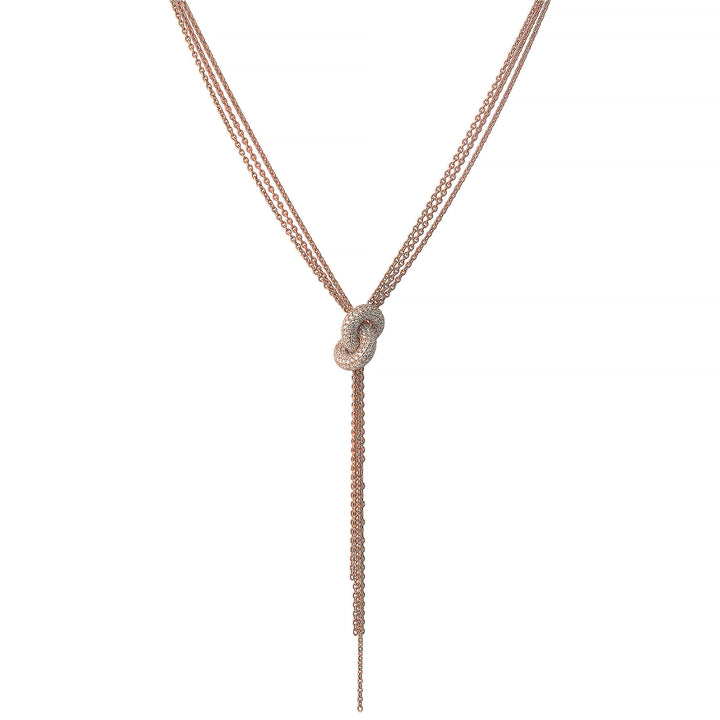 The Legacy Knot 18K Rosegold Necklace w. Diamonds