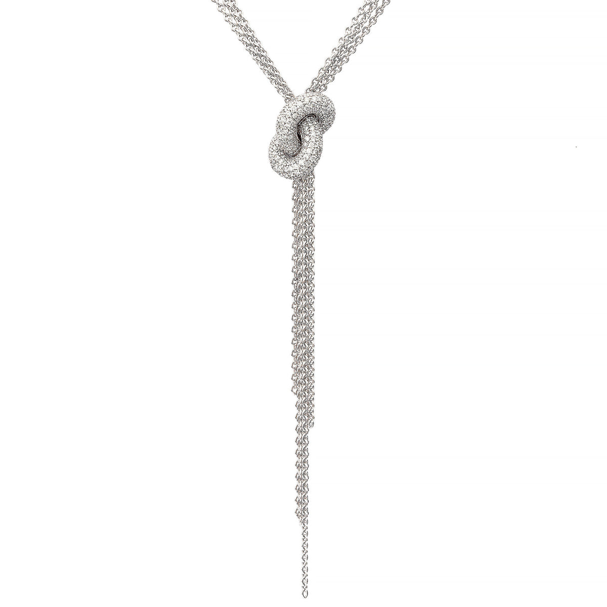 Der Legacy Knot 18k Whitegold Halskette w. Diamanten